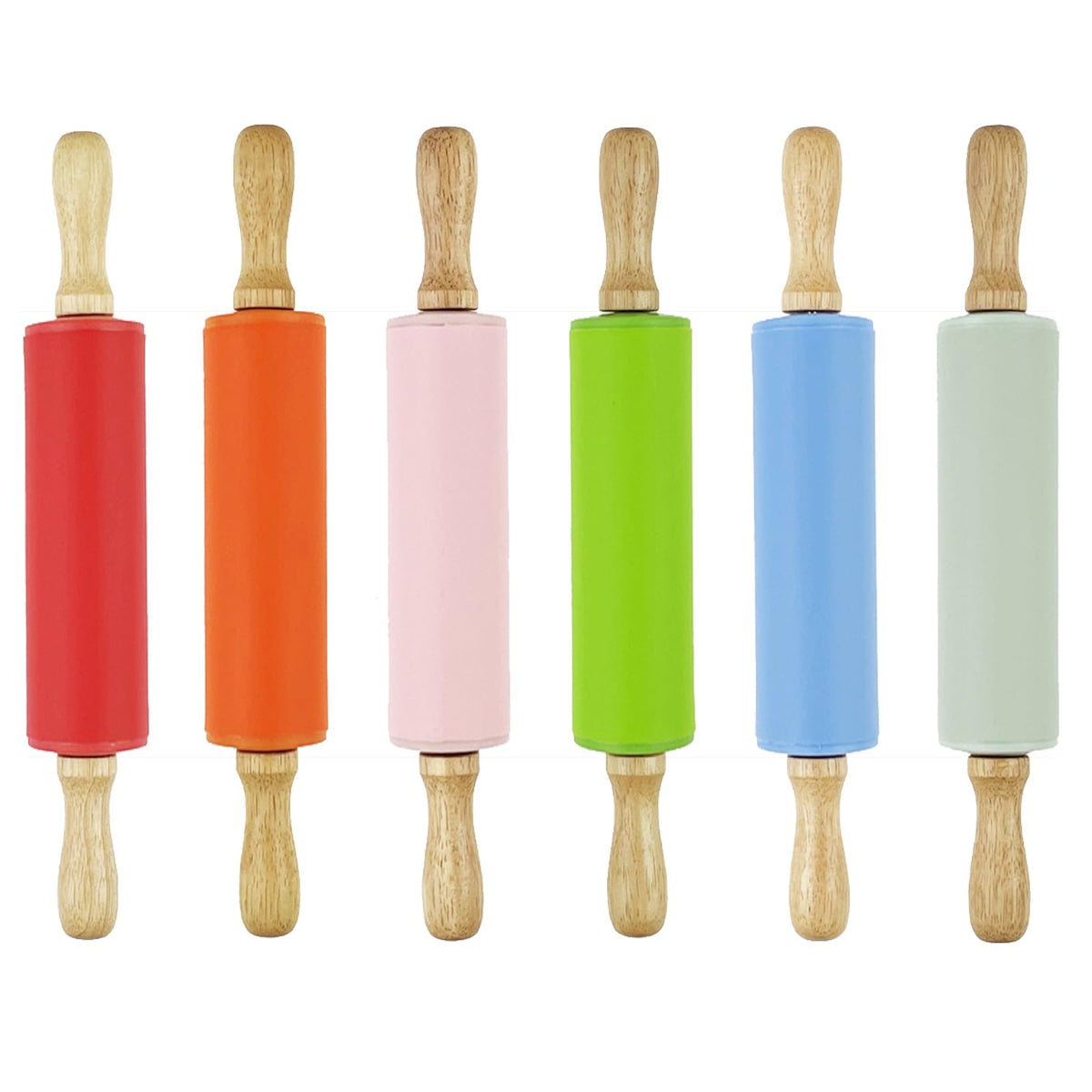 6 Pack Mini Small Rolling Pin for Kids, Kids Rolling Pin Wooden Handle (9 Inch)