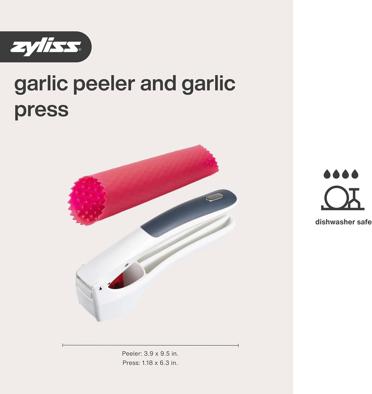 Zyliss Garlic Peeler & Easy Clean Garlic Press