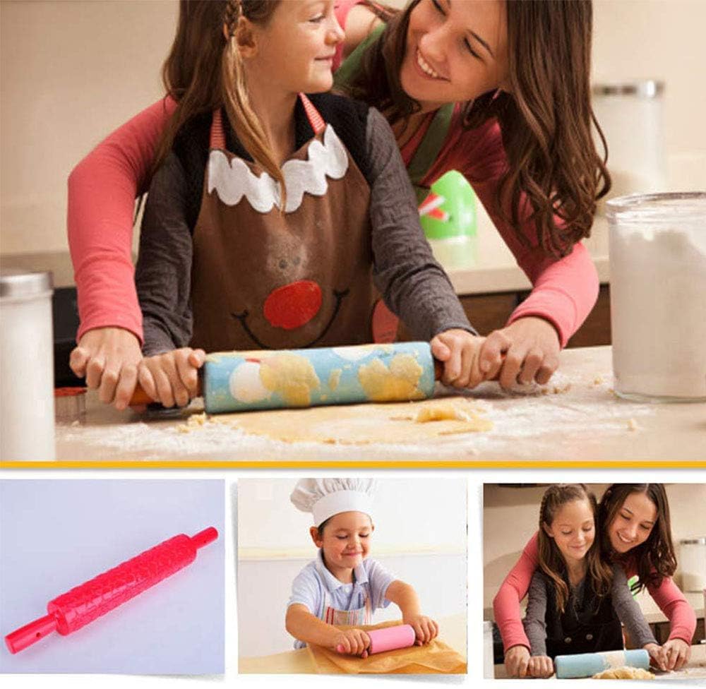 8pcs Colourful Cake Decorating Embossed Rolling Pins,Textured Non-Stick Designs and Patterned,Ideal for Fondant, Pie Crust,Cookie,Pastry,Icing,Clay,Dough