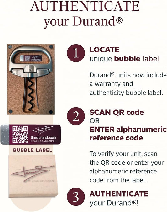 The Durand® Two Part Wine Cork Removal Device