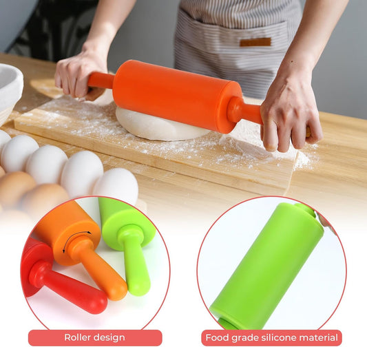 4 Pack Mini Rolling Pin for Kids,9 Inch Non-Stick with Plastic Handle