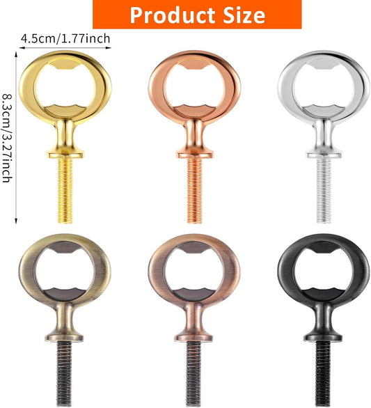 12 Pcs Metal Bottle Opener Blank Stainless Steel Flat Bottle Opener Inserts Kit Threaded Beer Opener Hardware for Wedding Wine Party Wood Turning DIY Handmade Project Craft
