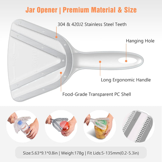 Uinxan Patented Jar Opener, Ideal for Weak Hands & Seniors with Arthritis