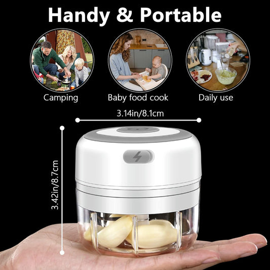 Electric Mini Garlic Chopper, 100ML Food Chopper Garlic Mincer USB