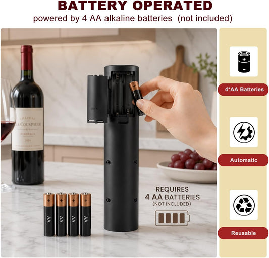 COKUNST Electric Wine Bottle Opener with Foil Cutter, Automatic Corkscrew