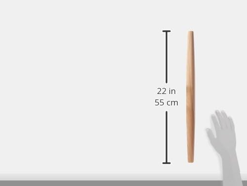 J.K. Adams French Tapered Rolling Pin, Wooden Baking Dowel, 20.5" x 1.5"