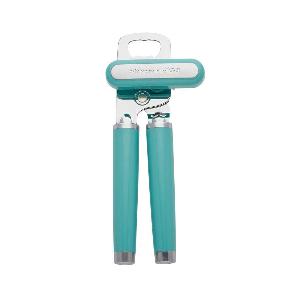 KitchenAid Classic Multifunction Can Opener and Bottle Opener Easy to Use, Razor Sharp Stainless Steel Cutting Wheel, Soft Ergonomic Handles, Mineral Water