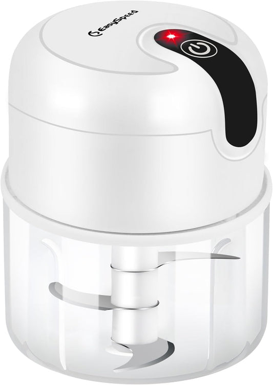 Electric Garlic Chopper, 250ml Mini Food Processor, USB Rechargeable Garlic Mincer, Wireless Small Food Chopper for Onion, Veggie, Ginger, Chili, Fruit, Meat