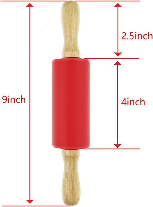 6 Pack Mini Small Rolling Pin for Kids, Kids Rolling Pin Wooden Handle (9 Inch)