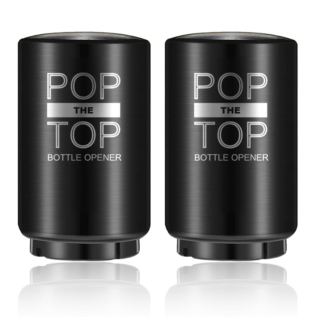 2PCS Beer Bottle Opener with Magnetic Cap, Automatic Stainless Steel One-Handed Bottle Cap Opener, Spring Loaded Push&Pop for Kitchen Home Bar Restaurant Household Utensils Destapador de Cerveza