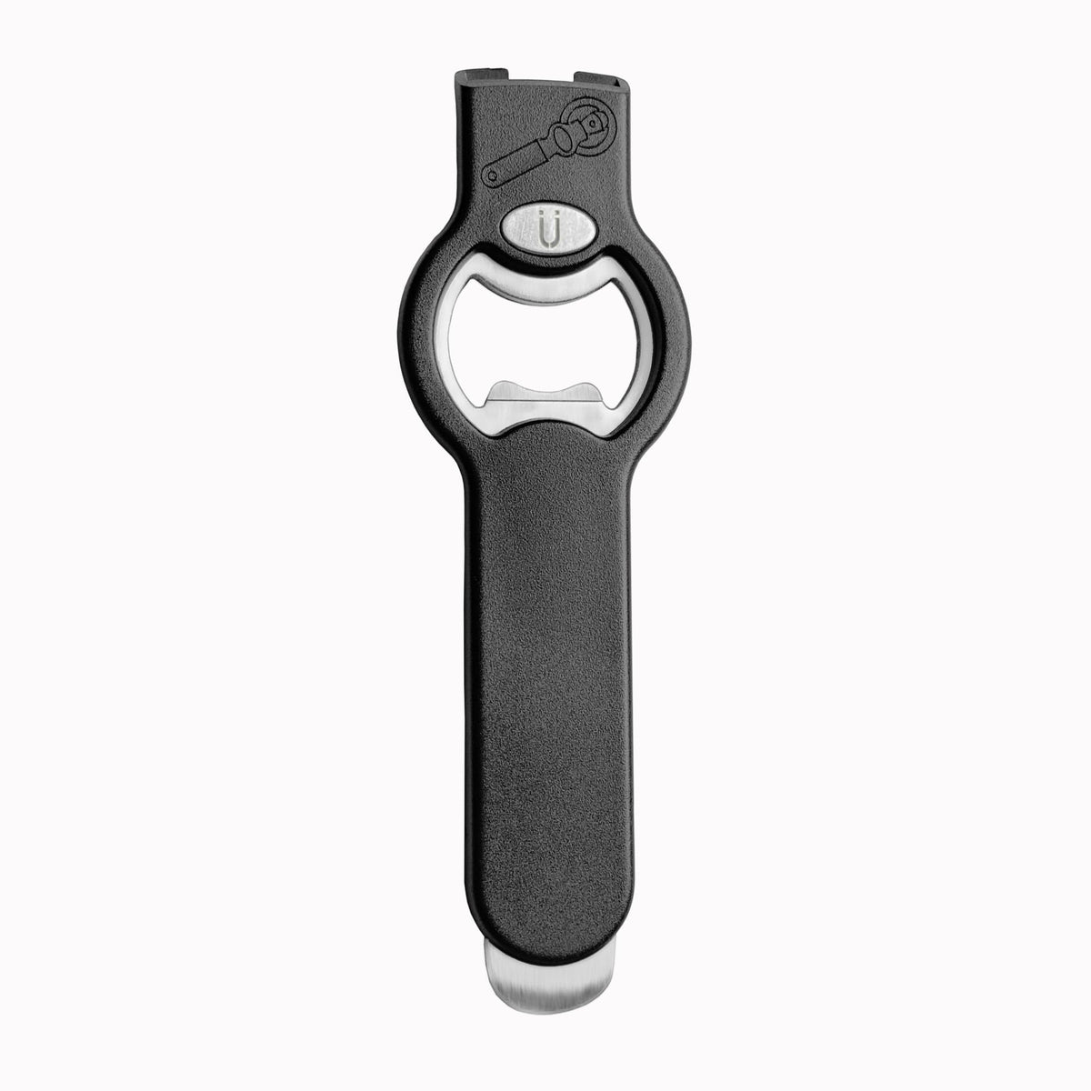 2-in-1 Magnetic Soda Can & Beer Bottle Opener-Dual Magnets for Fridge & Cap Catcher, Heavy Duty Stainless Steel, Perfect for Big Hands,Long nails, RV, Bartender, Gift for Father, Black, Openpro 2 Pack