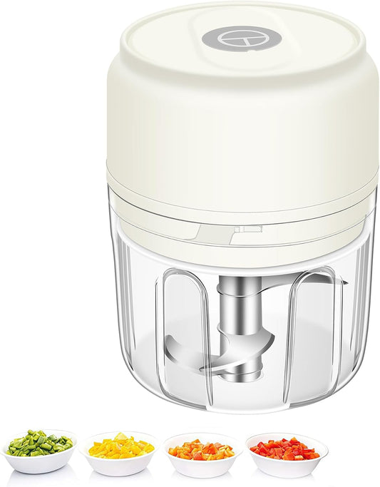 250ML Mini Electric Garlic Chopper, Garlic Mincer Grinder Masher (1 Cup)