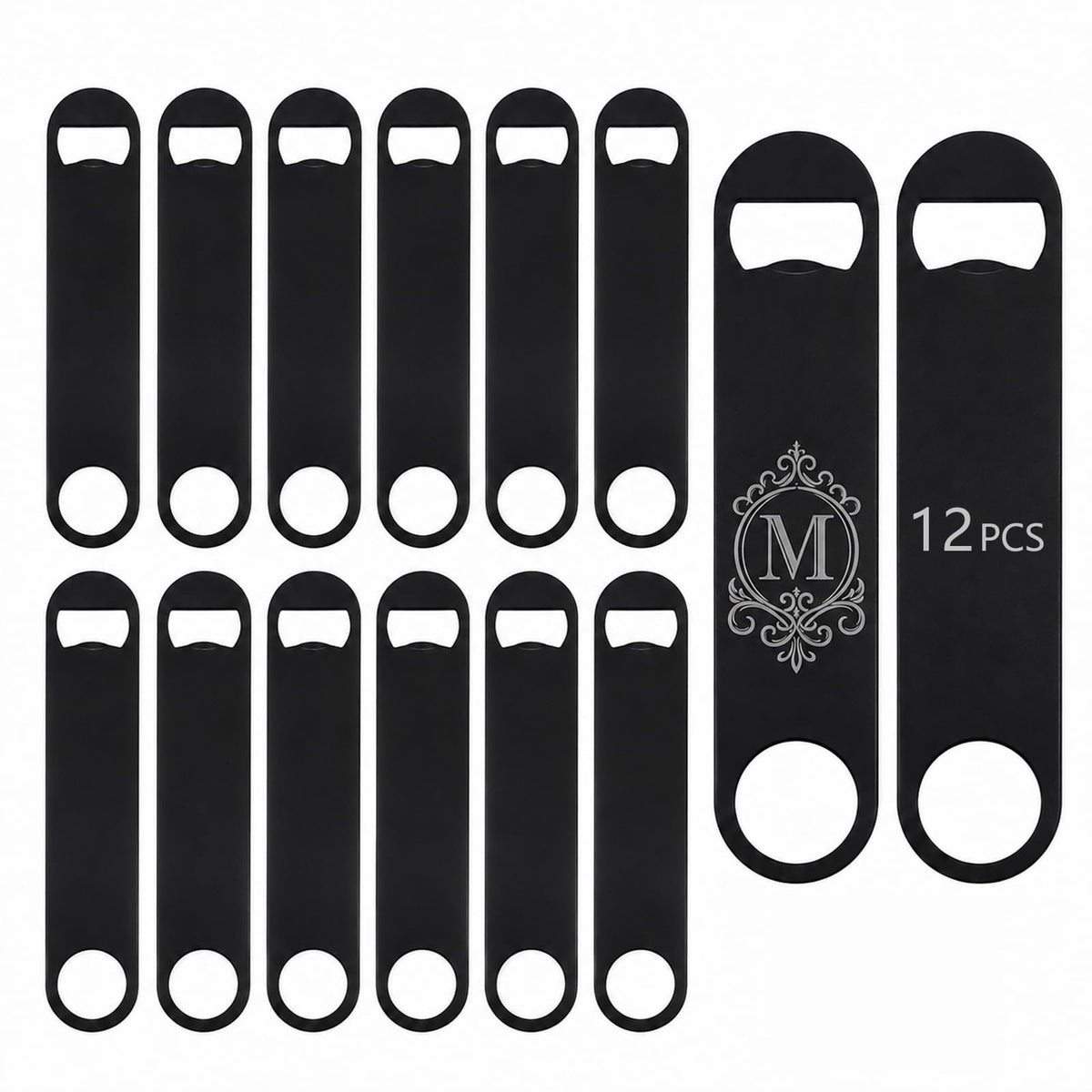 24 Pack Stainless Steel Flat Beer Bottle Opener,7 Inch Portable Bottle Opener, Customizable logo engraving available,Perfect for Kitchen Bar Restaurant Use