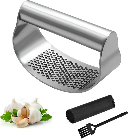3-in-1 Professional Stainless Steel Garlic Crusher Set