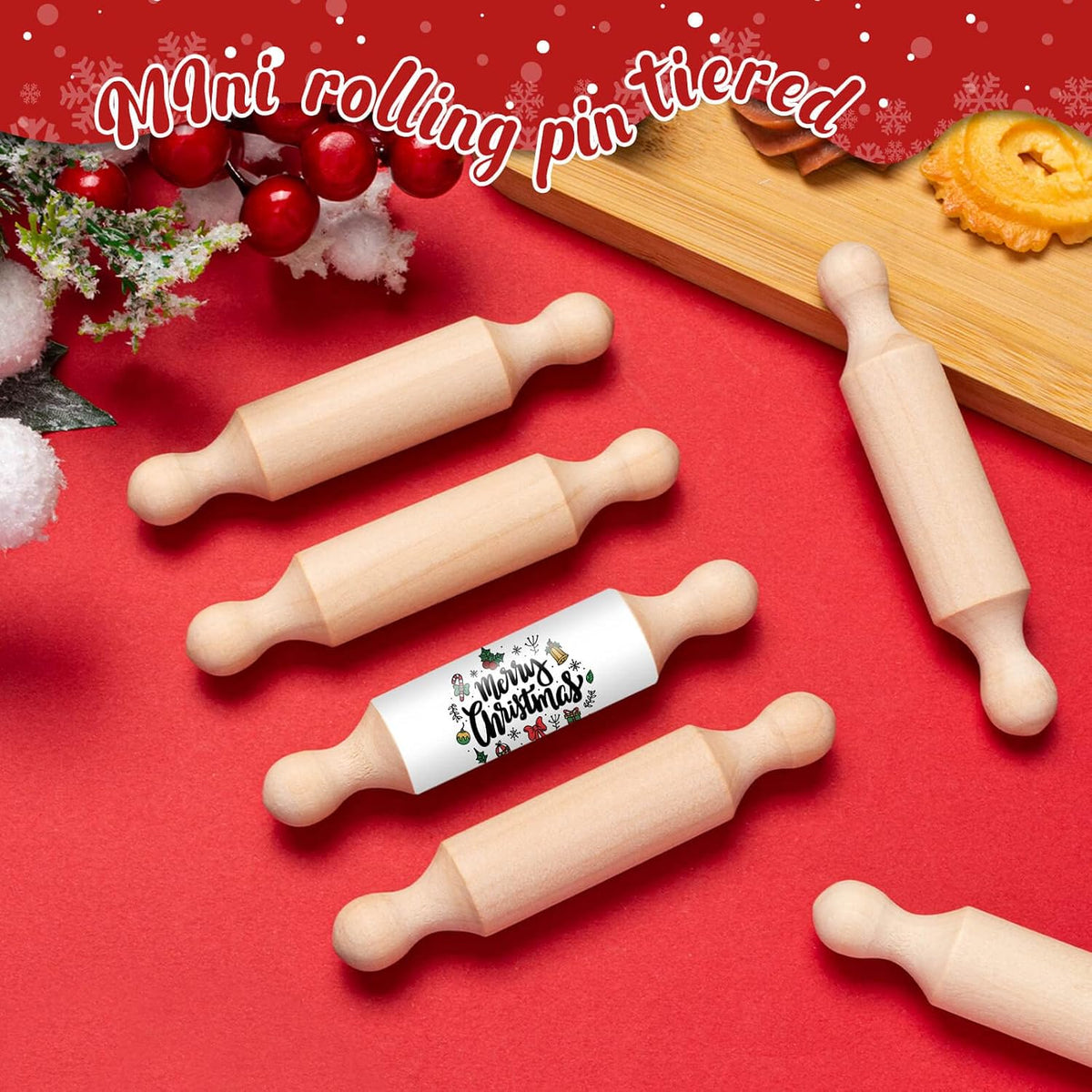 20PCS Mini Wooden Rolling Pins for Crafts