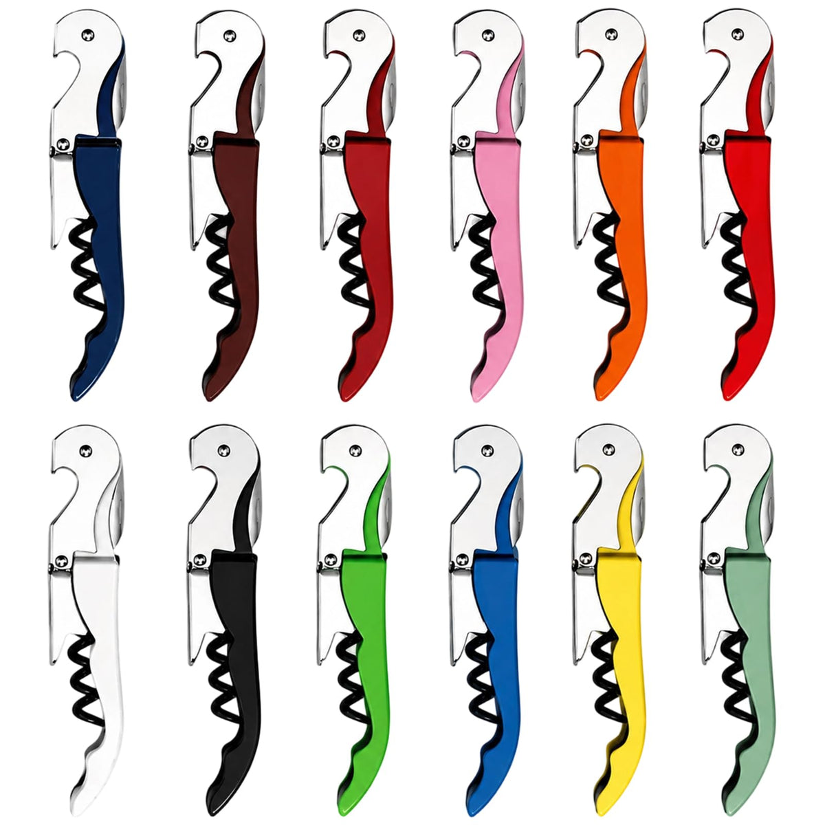 50 Pack Black Wine Key Corkscrew, Stainless Steel Waiter's Opener