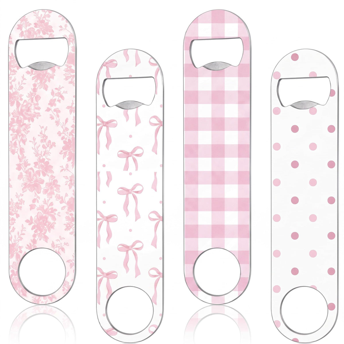 4 Pcs Flat Bottle Opener Heavy Duty Stainless Steel Opener,Marble Print