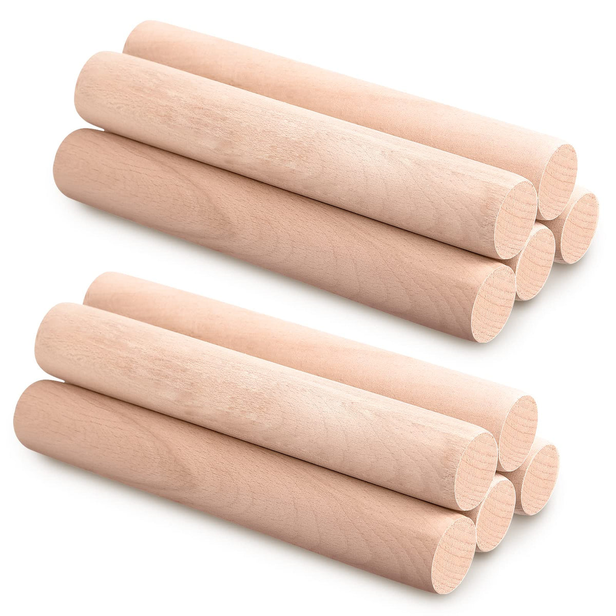 Patelai 50 Pieces Small Rolling Pin Wood Mini Dumpling Dough Roller, 6.3 in