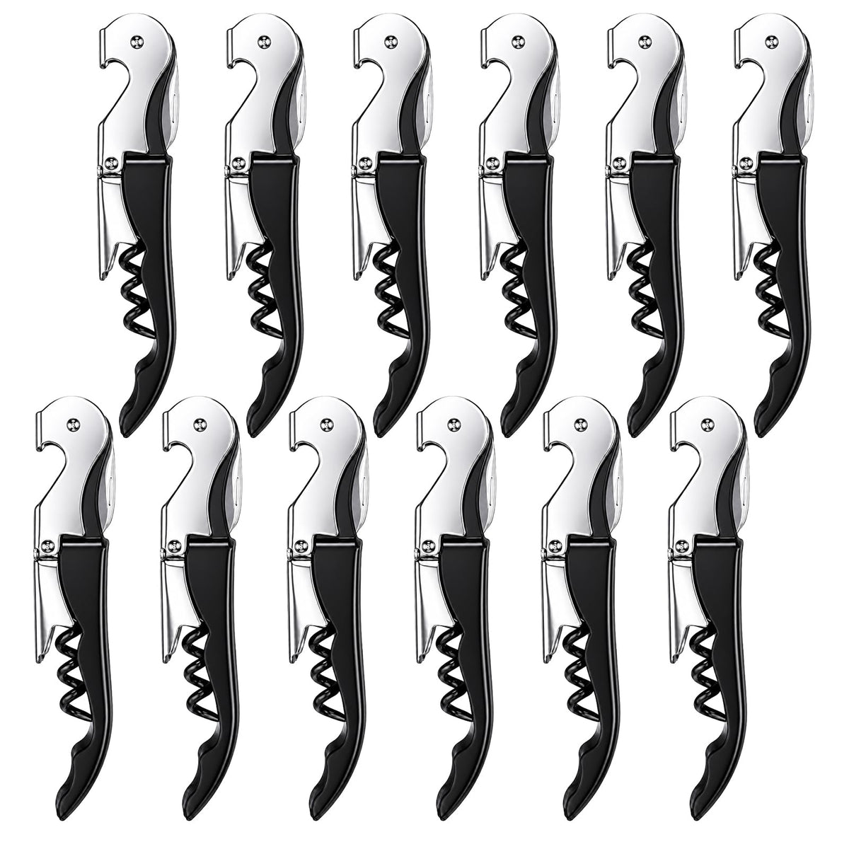 50 Pack Black Wine Key Corkscrew, Stainless Steel Waiter's Opener