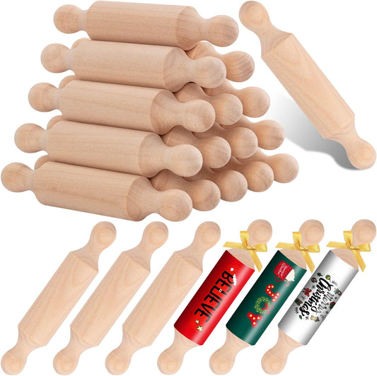 20PCS Mini Wooden Rolling Pins for Crafts