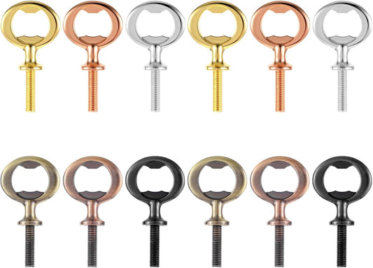 12 Pcs Metal Bottle Opener Blank Stainless Steel Flat Bottle Opener Inserts Kit Threaded Beer Opener Hardware for Wedding Wine Party Wood Turning DIY Handmade Project Craft