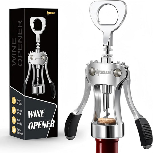Wine Bottle Opener, Solid Zinc Alloy Corkscrew, Effortless Cork Removal