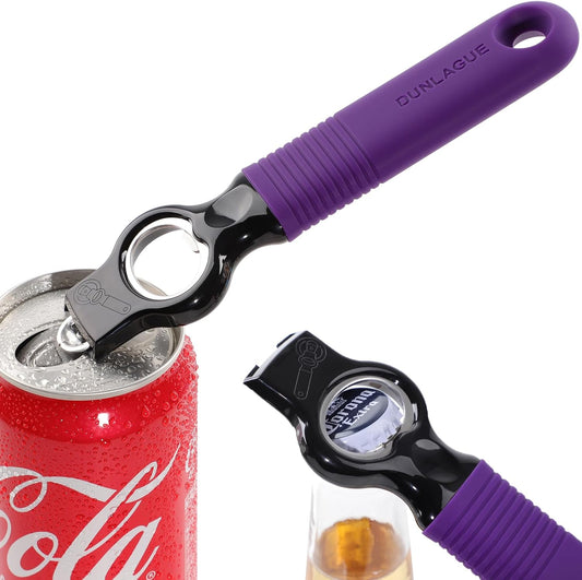 2-Pack Magnetic 2-in-1 Beer Bottle Cap & Soda Can Opener-Purple