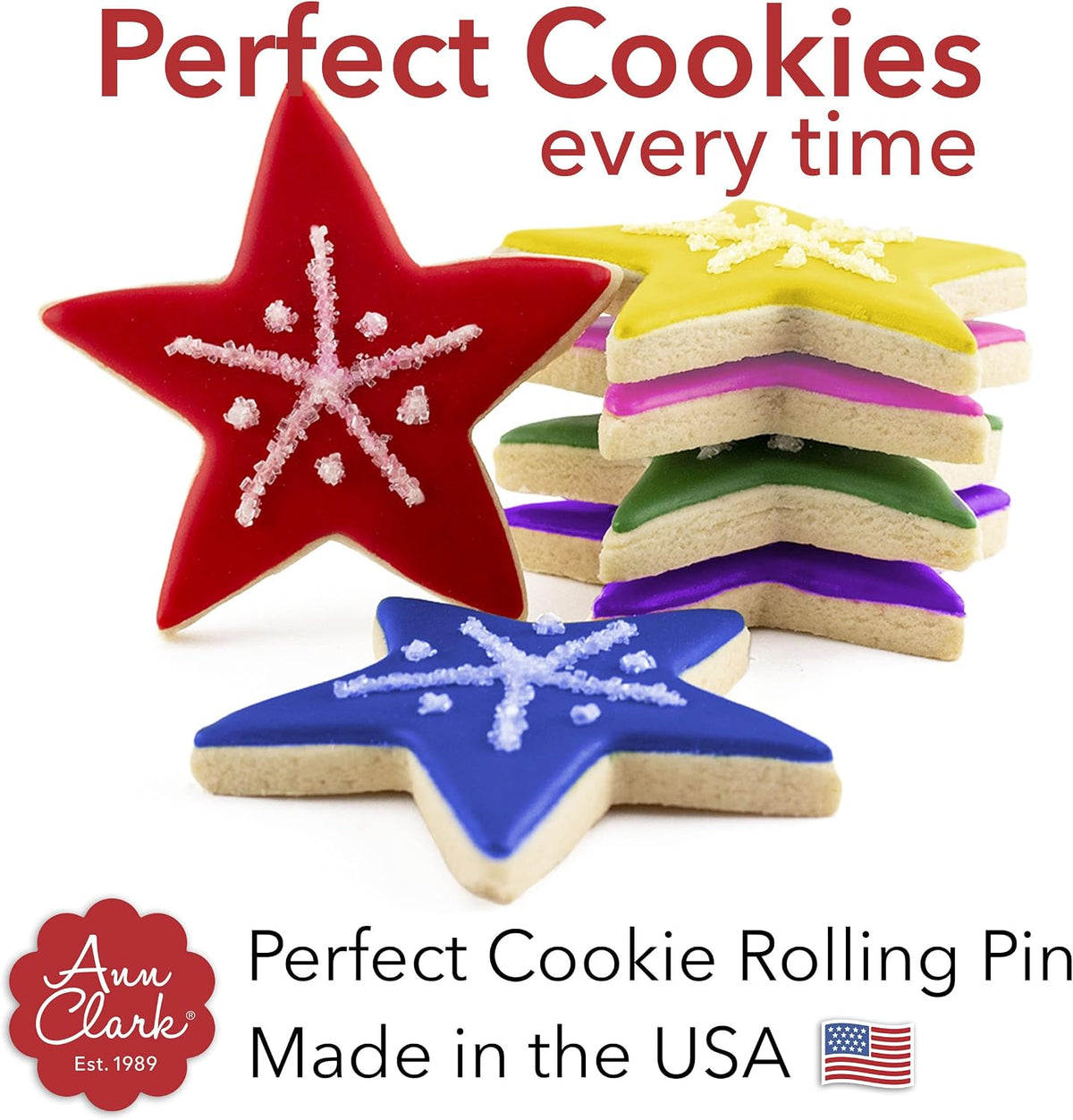 Perfect Cookie Rolling Pin 1/4-in. Fixed Depth Hardwood Made in the USA by Ann Clark