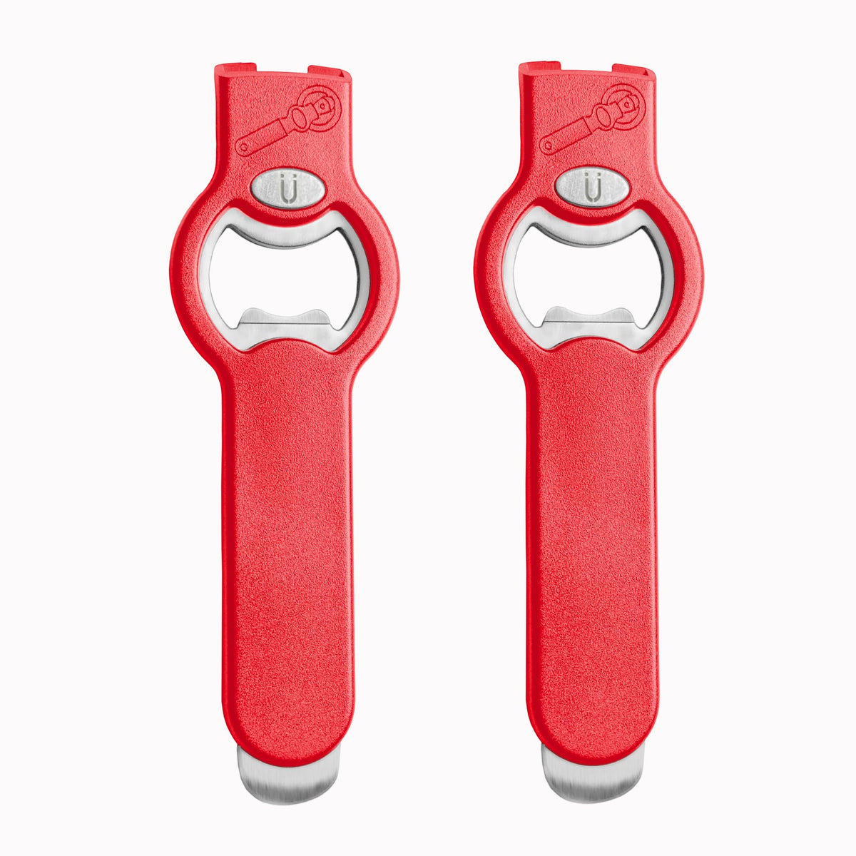 2-in-1 Magnetic Soda Can & Beer Bottle Opener-Dual Magnets for Fridge & Cap Catcher, Heavy Duty Stainless Steel, Perfect for Big Hands,Long nails, RV, Bartender, Gift for Father, Black, Openpro 2 Pack
